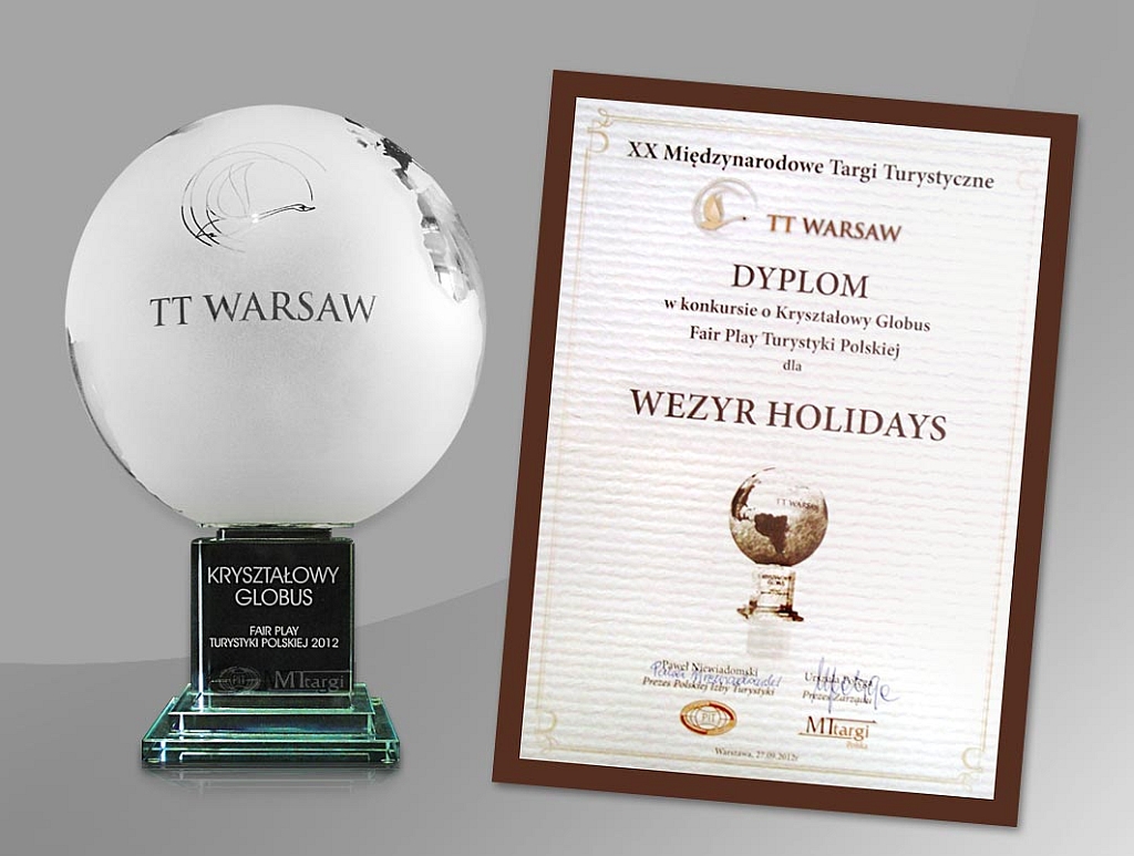 Wezyr Holidays: Kryształowy Globus „Fair Play Turystyki Polskiej”