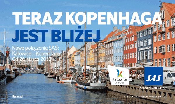 Nowe połączenie SAS: Katowice - Kopenhaga